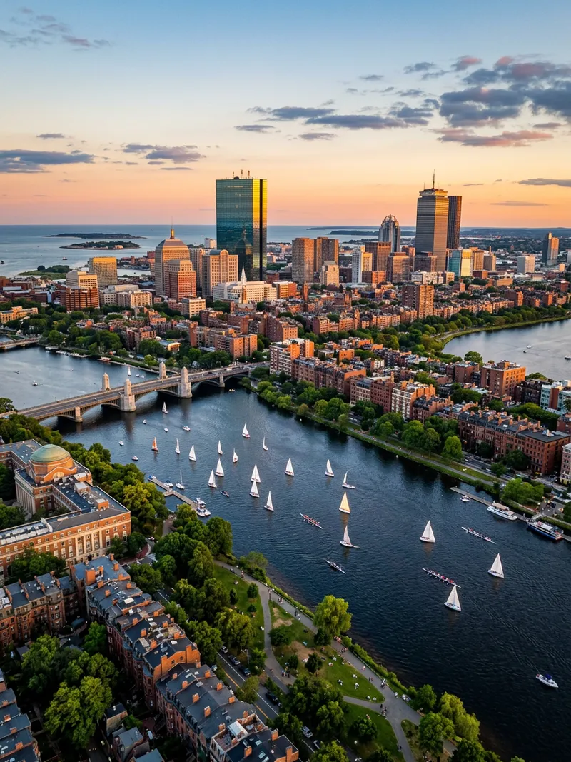 Aerial view of Boston, United States