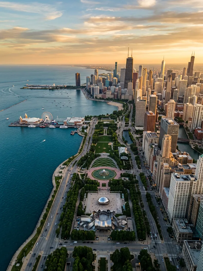 Aerial view of Chicago, United States