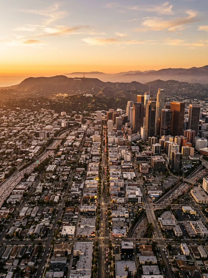Aerial view of Los Angeles, United States